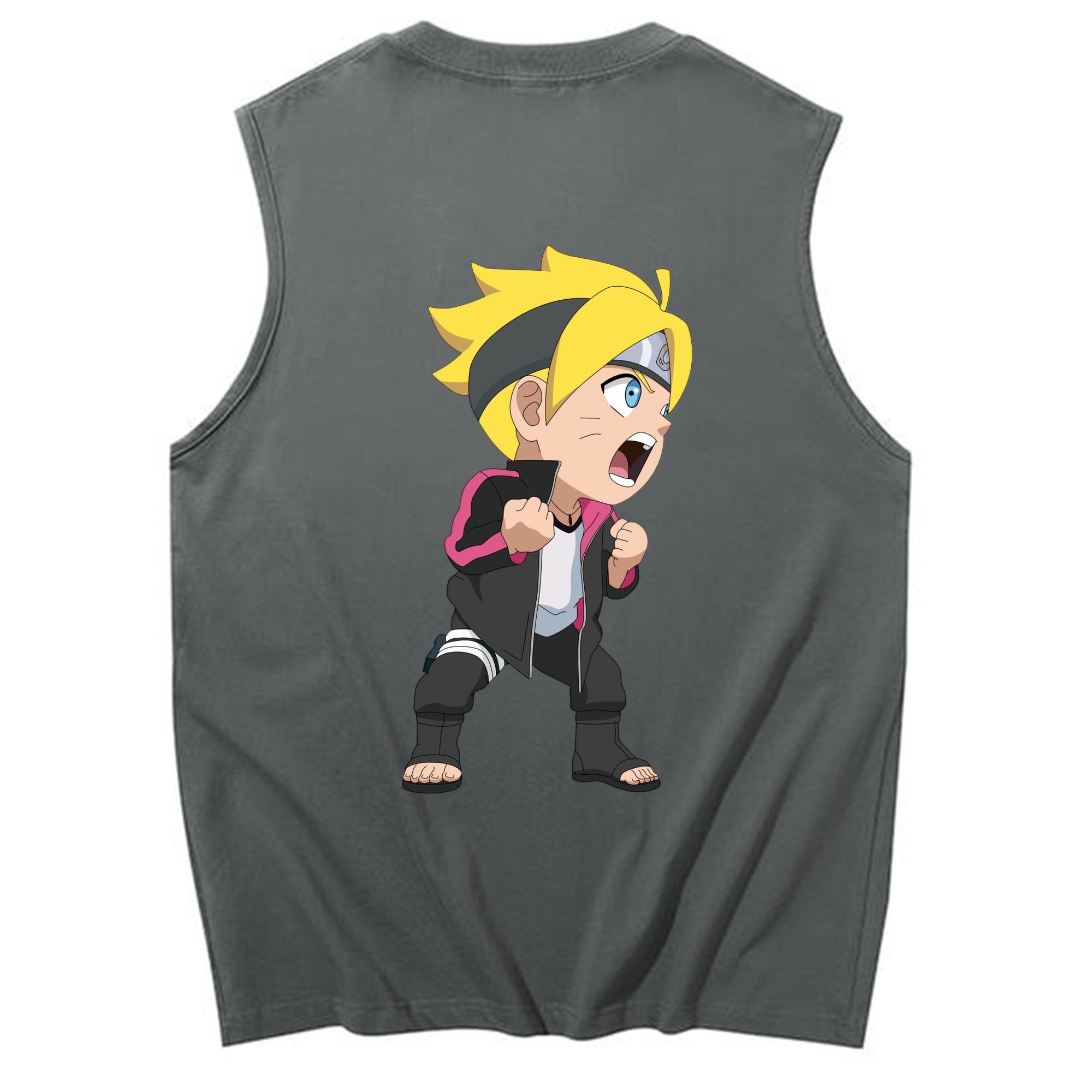 （画像用） NARUTO -ナルト- うずまき ボルト Uzumaki Boruto コットン100％タンクトップ（背面プリント）